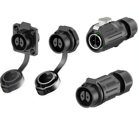 kaufen Wasserdichte Stromanschlüsse der LP-Serie mit 2 Nadeln IP68 PA66 20A 500V Online-Herstellung