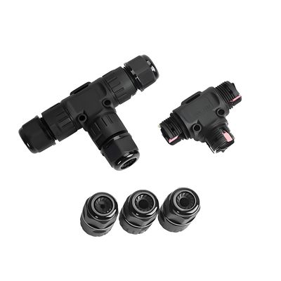 kaufen Wasserdichter Rundsteckverbinder 3-polig T-Typ 1In2Out Schnellverdrahtung für Industrieanlagen Online-Herstellung