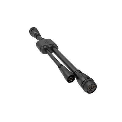 M16 IP68 Wasserdichter Stecker/Buchse mit 15A Nennstrom und Y-Typ Ein-Aus-Zwei-Parallel-Design für Mikro-Wechselrichter