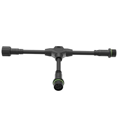 Wasserdichtes Kabelanschluss M18 T-Typ Dreiwege mit IP68 und PA66-Nylon für Solarleuchten