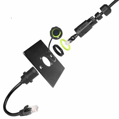 1.5A maximale Stromstärke RJ45 wasserdichter Stecker mit 1000 MHz Übertragungsgeschwindigkeit und IP67 wasserdichter Stärke