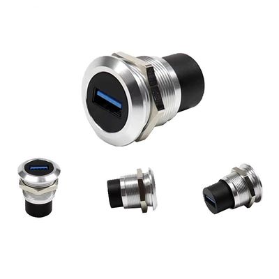 IP67 Wasserdichtes Panel Mount Connector mit Druckverriegelung und PA66+30%GF V0 Gehäuse für Industrieelektronik