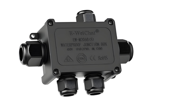 Wasserdichte Kabelabzweigdose, 1 Eingang zu 4 Ausgängen, Schutzart IP68